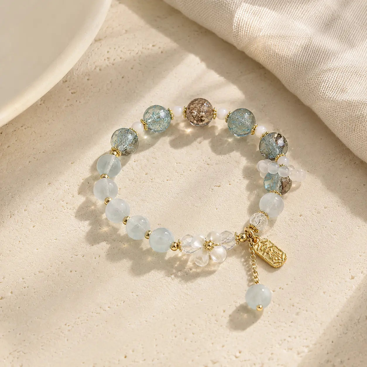 Fu Charm Mixed Stone Bracelet detail view