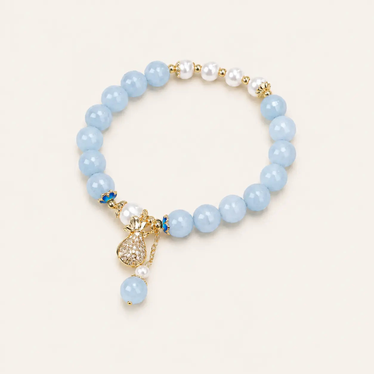 Fu Dai Pearl Blue Stone Bracelet