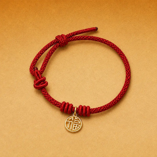 Fu knot red string bracelet by TheFuMaster