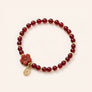 Garnet Cinnabar Flower Bracelet with garnet and cinnabar