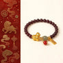 Garnet Horse Charm Bracelet with garnet