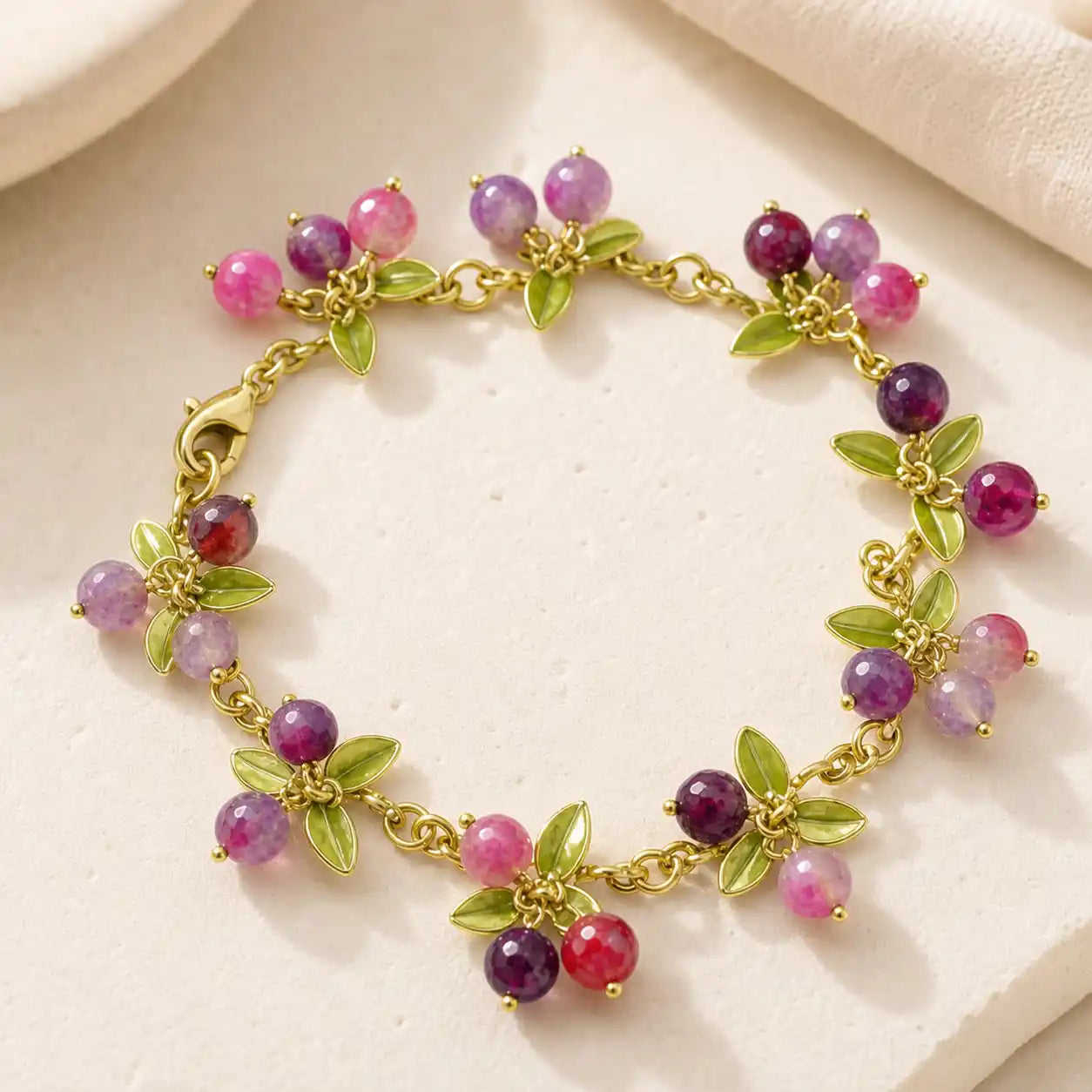Glazed Grape Love Bracelet shown from another angle