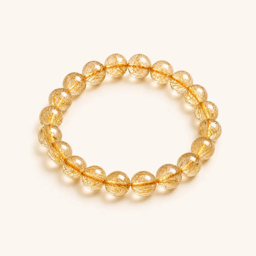 Gold Rutilated Quartz Bracelet with rutilated quartz