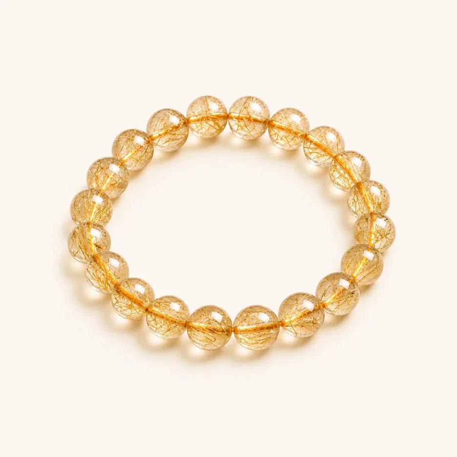Gold Rutilated Quartz Bracelet with rutilated quartz