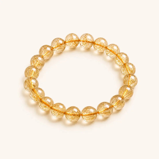 Gold Rutilated Quartz Bracelet with rutilated quartz
