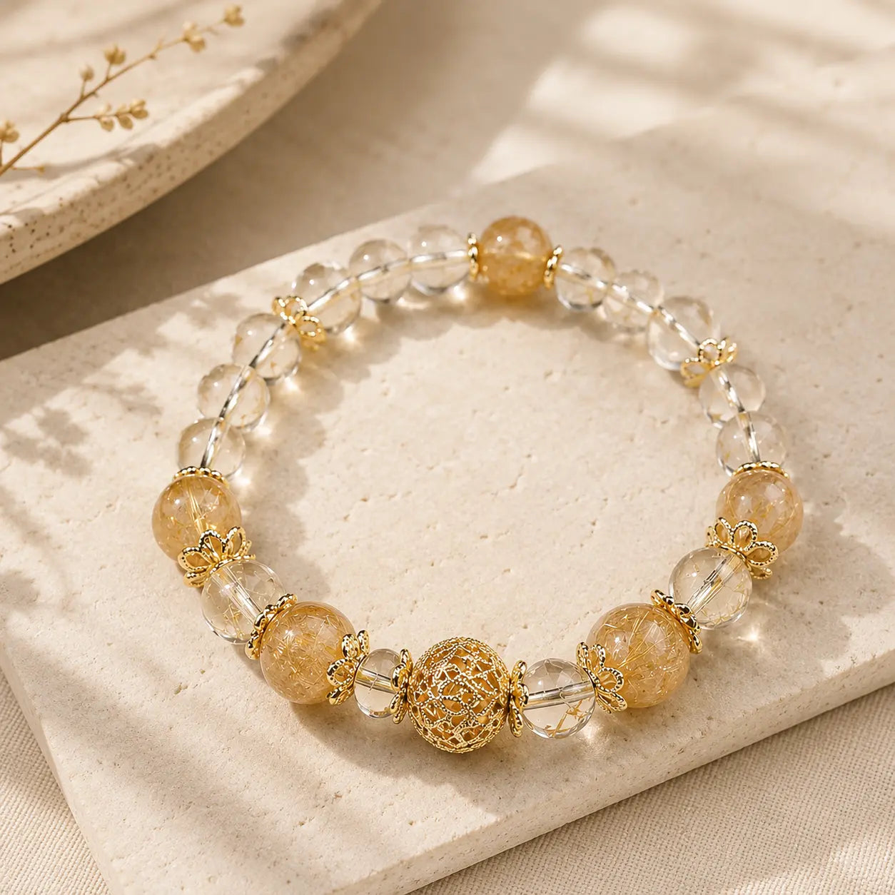 Golden Citrine Wealth Bracelet detail view with citrine