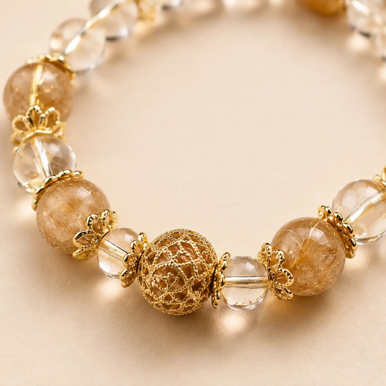 Golden Citrine Wealth Bracelet shown from another angle with citrine