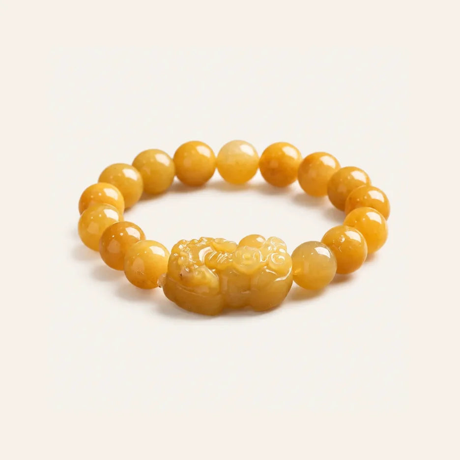 Golden Pixiu Jade Bracelet with pixiu