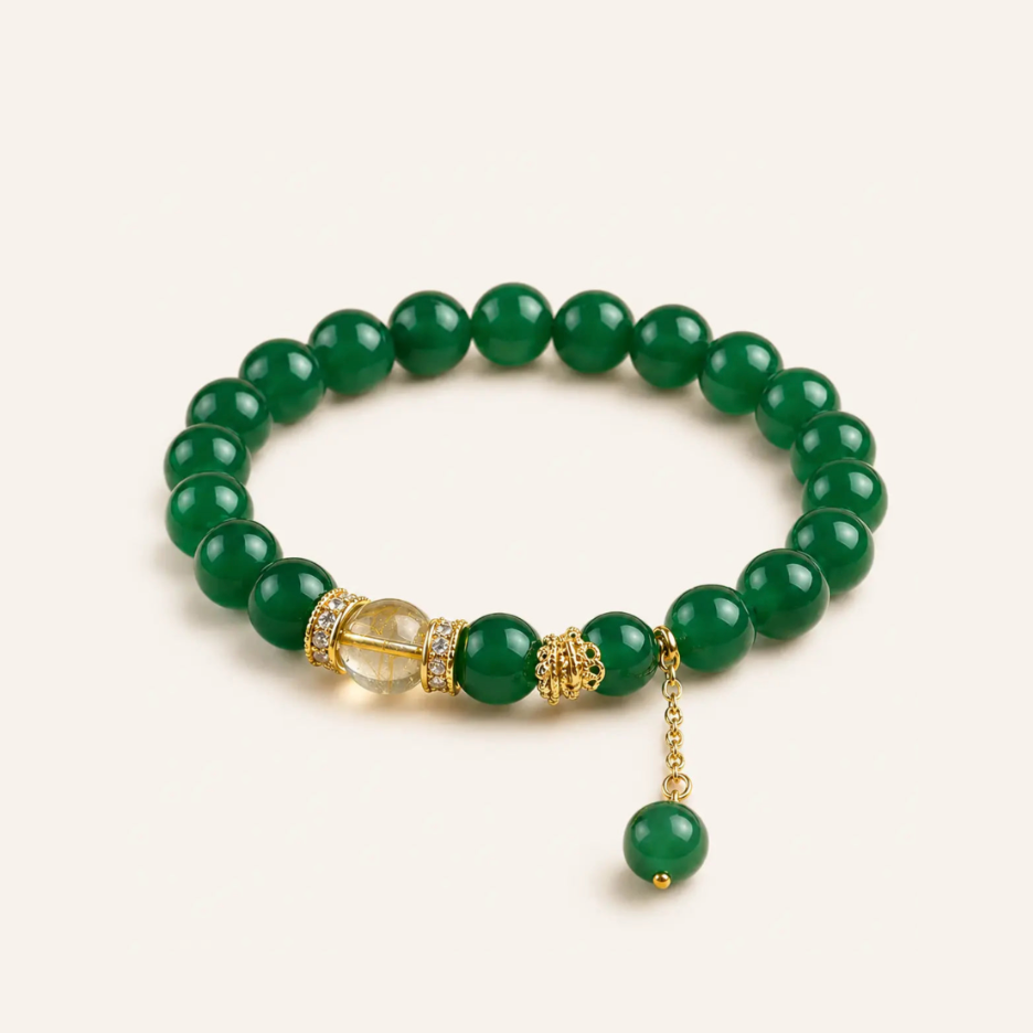 Green Agate Drop Bracelet with agate
