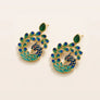 Green Agate Peacock Earrings with agate