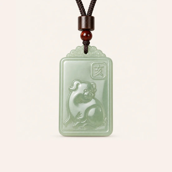 Green Dongling jade zodiac pig pendant by TheFuMaster