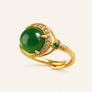 Green Jade Fortune Ring with green jade