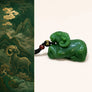 Green Jade Zodiac Goat Pendant shown from alternate angle with zodiac goat detail