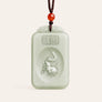 Greenish White Jade Rat Zodiac Guardian Pendant with white jade