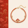 Horse Jade Agate Bracelet shown from alternate angle with bead and charm detail