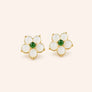 Jade Four-Petal Stud Earrings