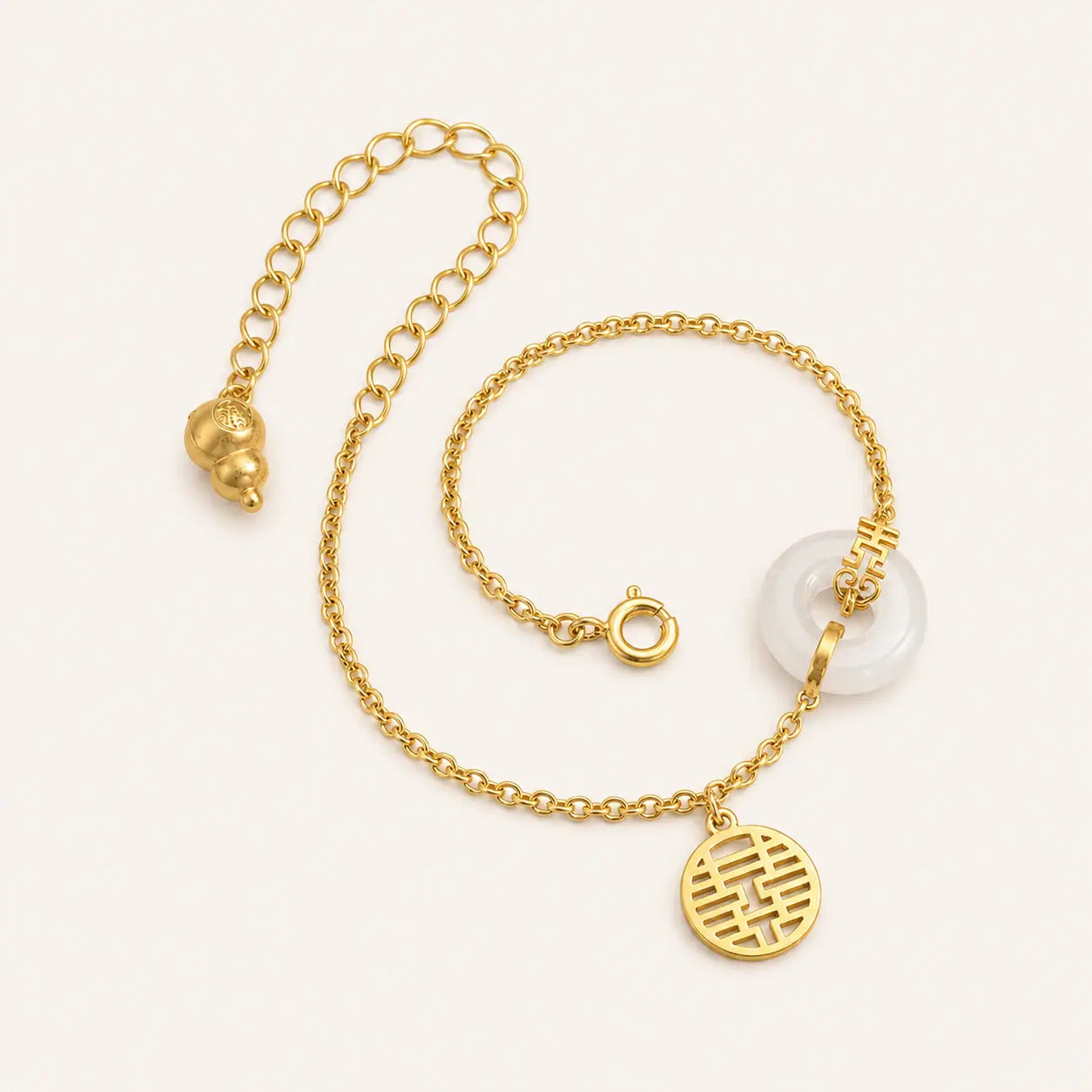 Double Happiness Jade Bracelet