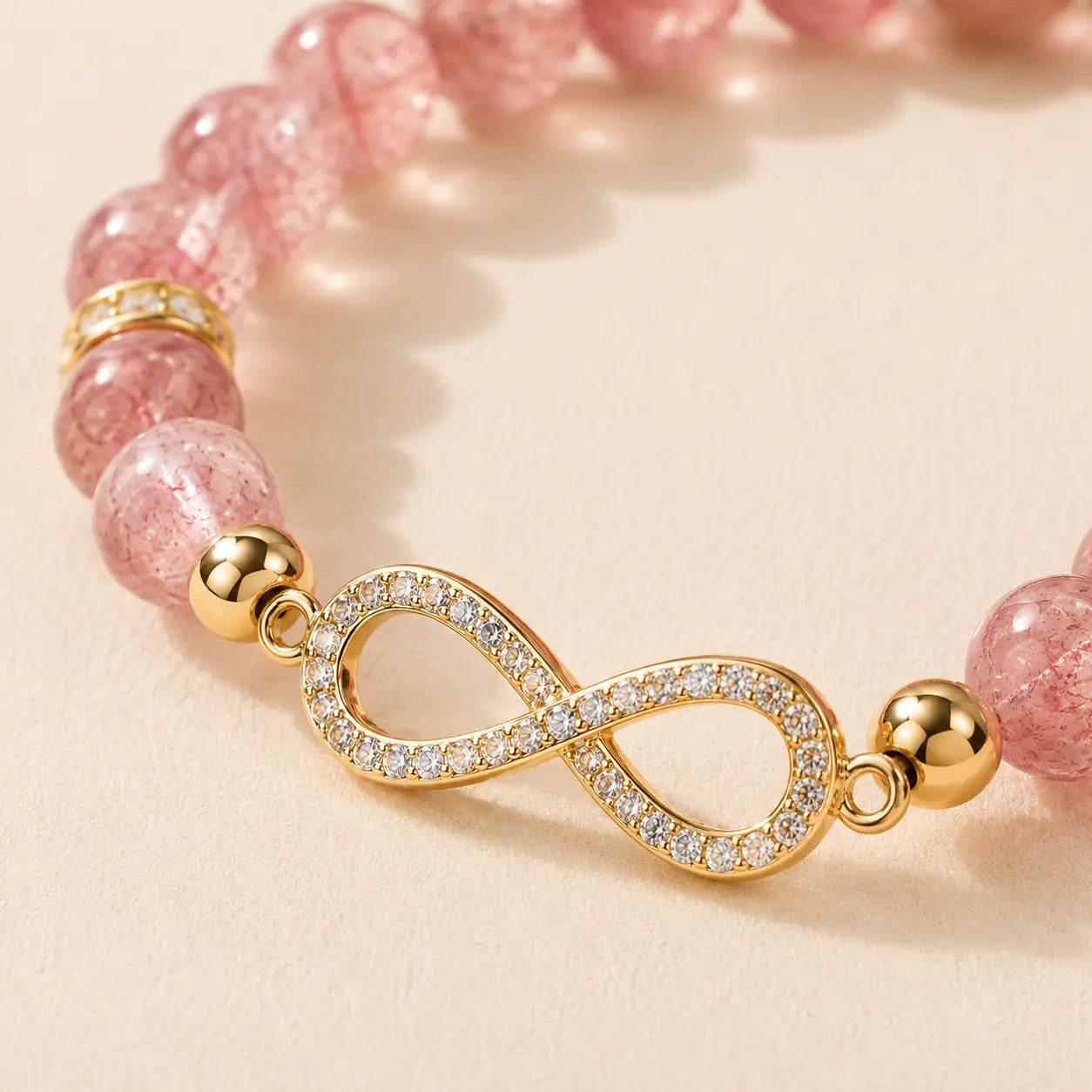 Pink Stone Beaded Bracelet