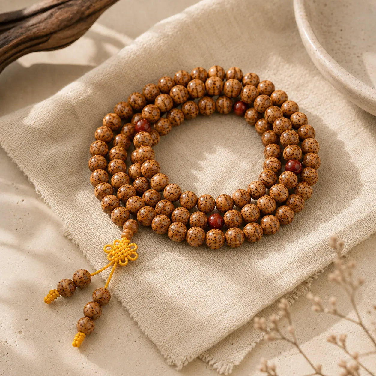 Dragon Eye Bodhi Seed Bead Necklace