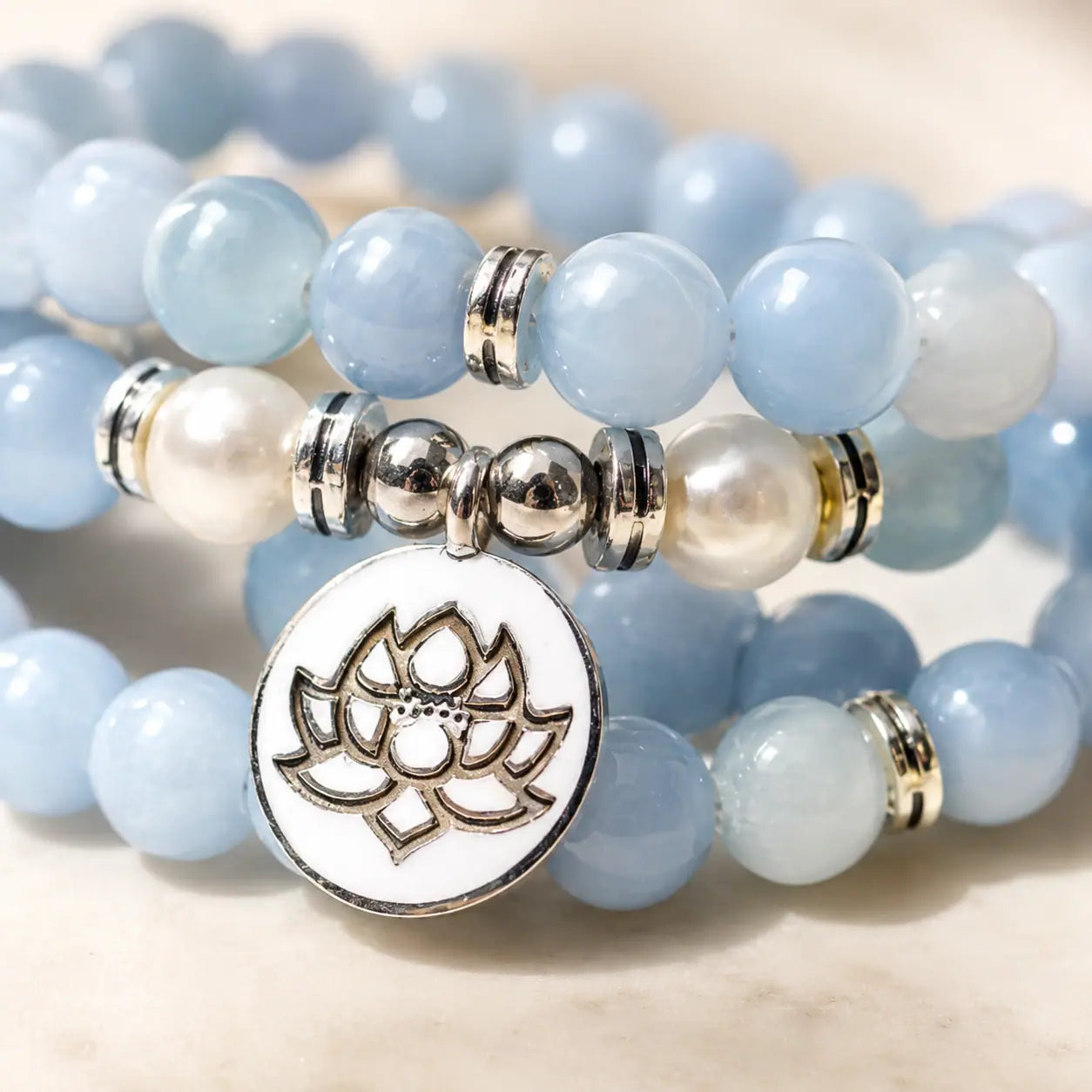 Blue Lotus Mala Bracelet