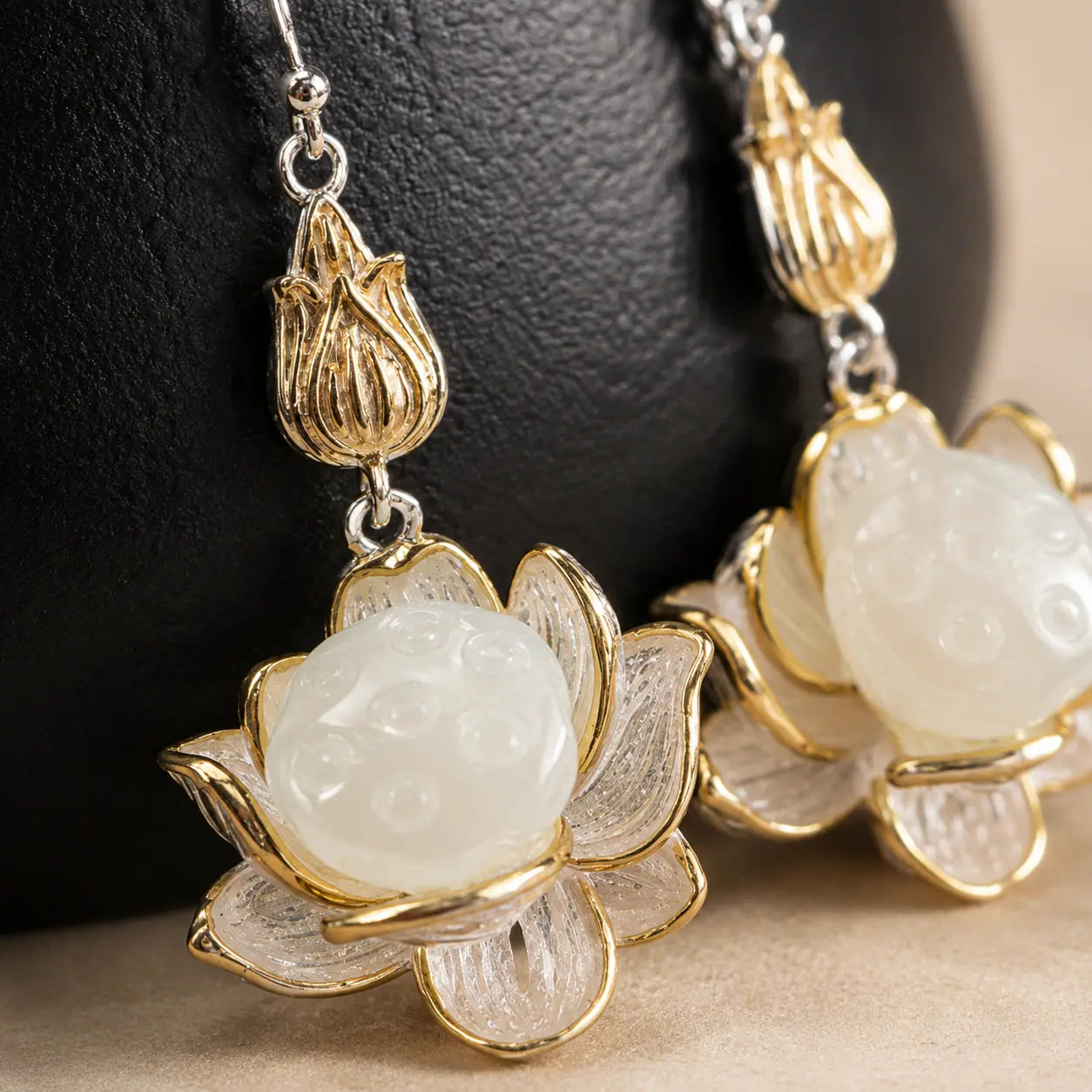 Lotus Silver Drop Earrings