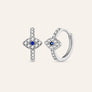 Silver Evil Eye Huggie Earrings