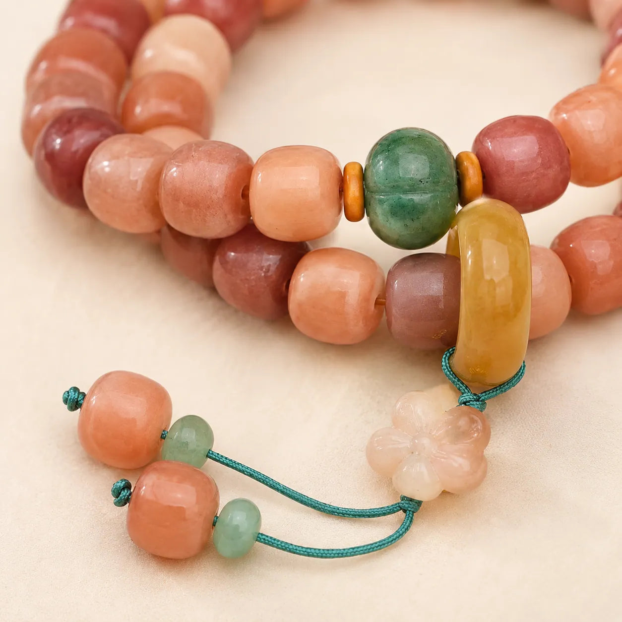 Blush Red Bodhi Mala Bracelet