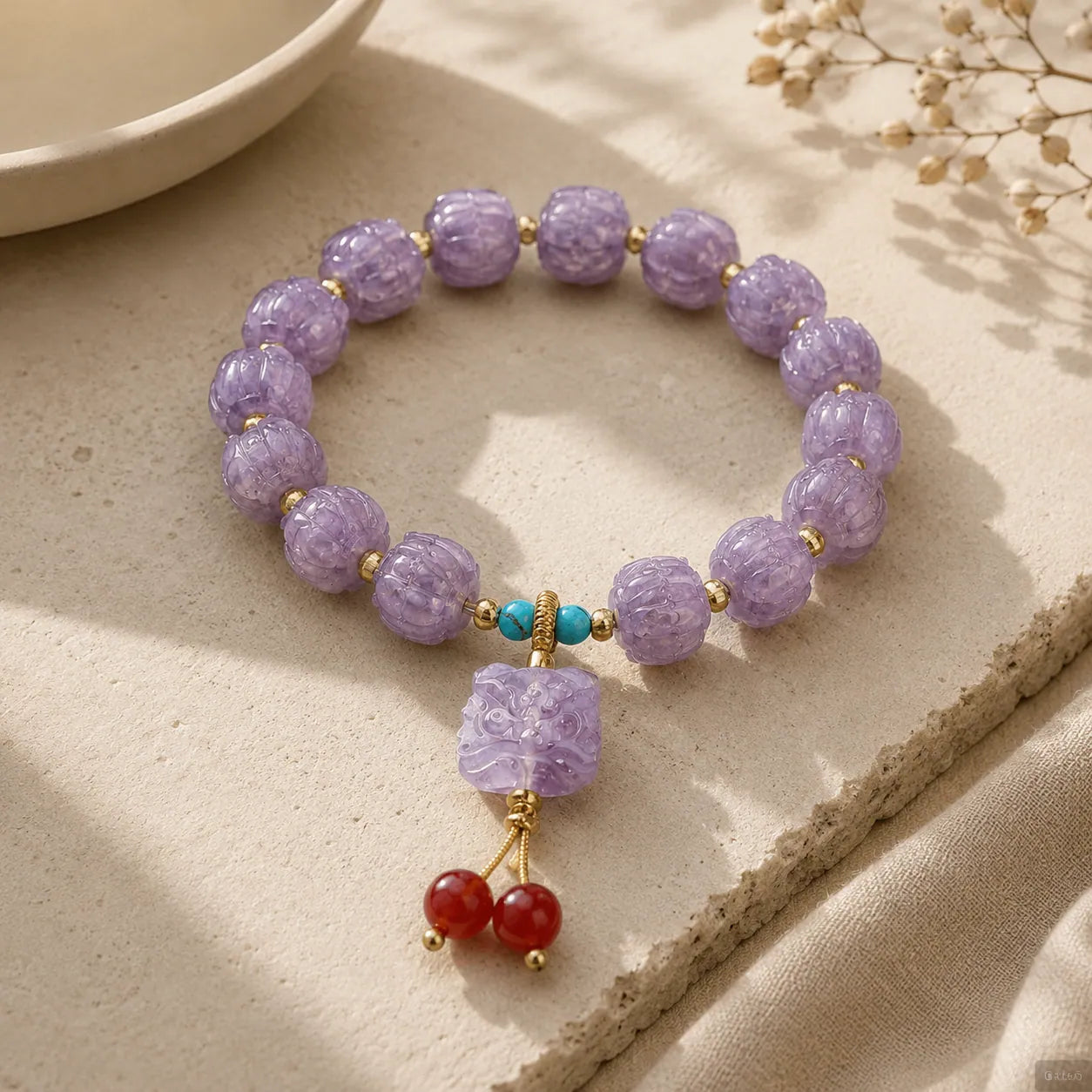 Purple Liuli Lotus Bracelet