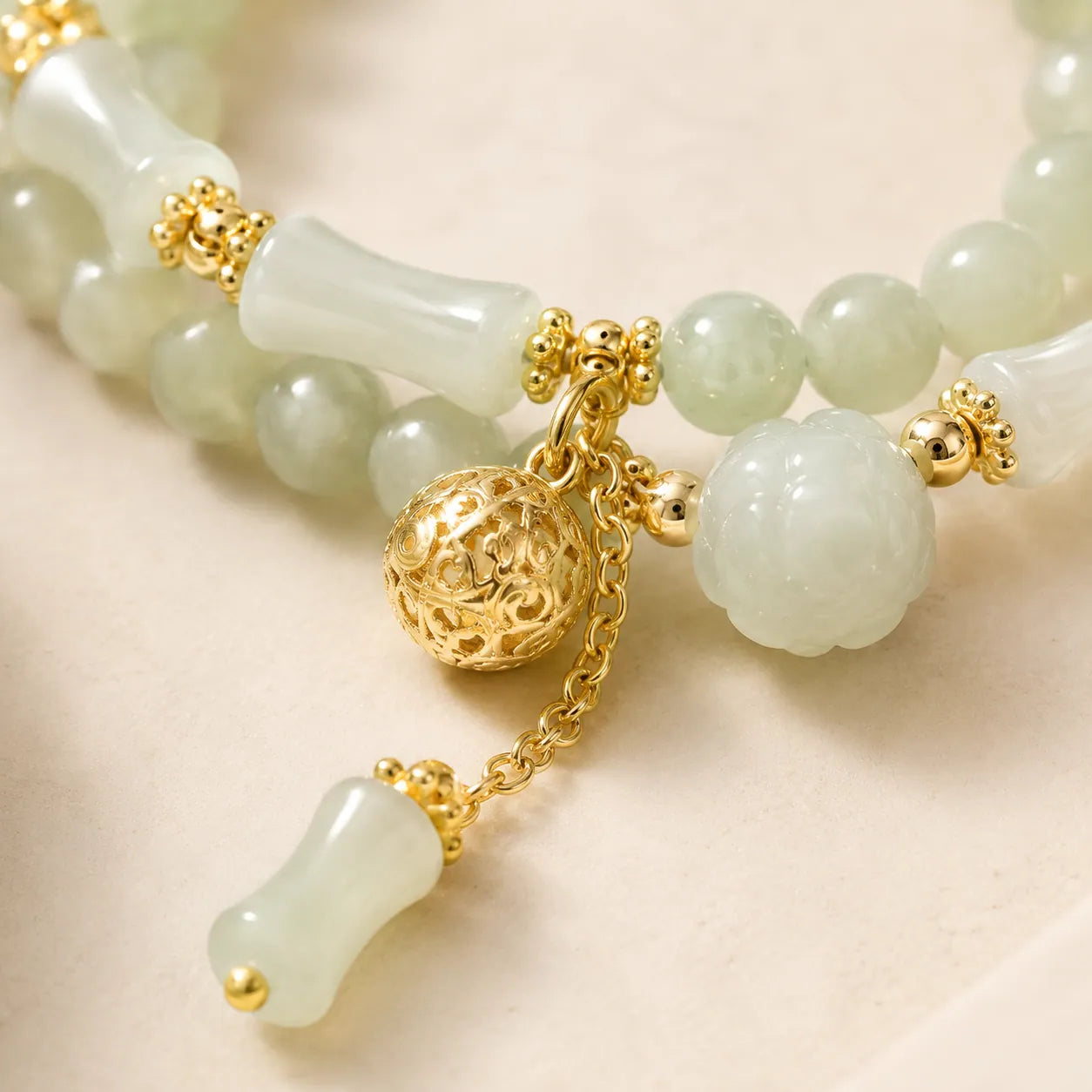 Hetian Jade Bamboo Knot Bracelet
