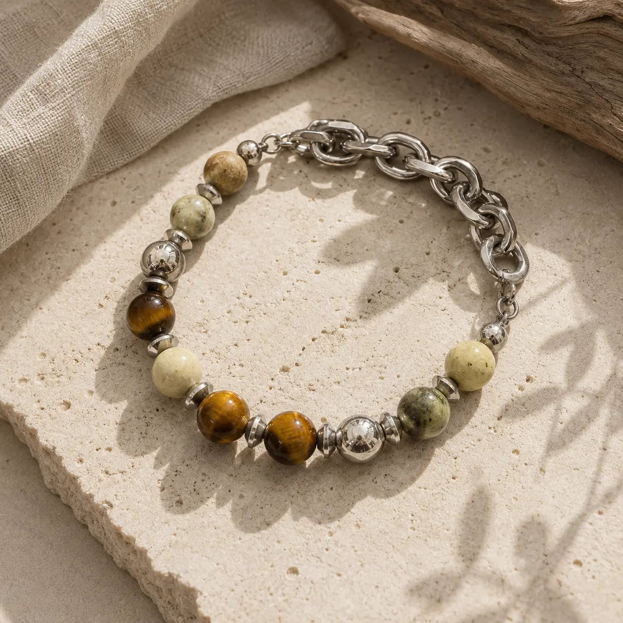 Tiger Eye Steel Protection Bracelet