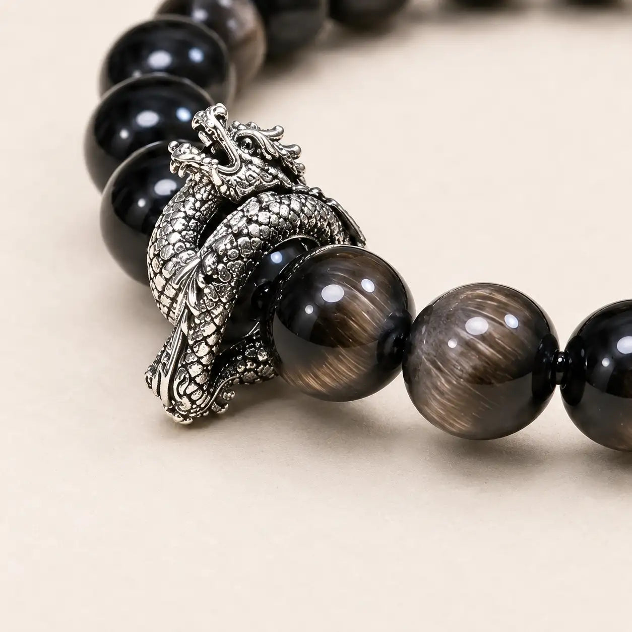 Silver Sheen Obsidian Bracelet