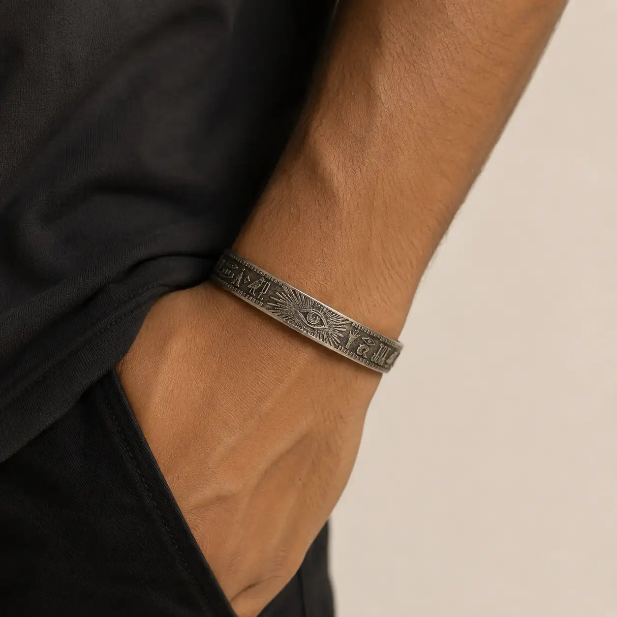 Tibetan Silver Eye Cuff Bracelet