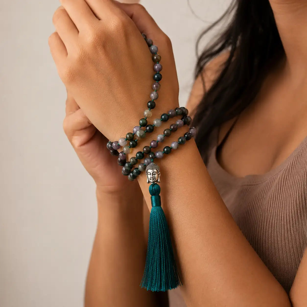 Earth Agate 108-Bead Necklace