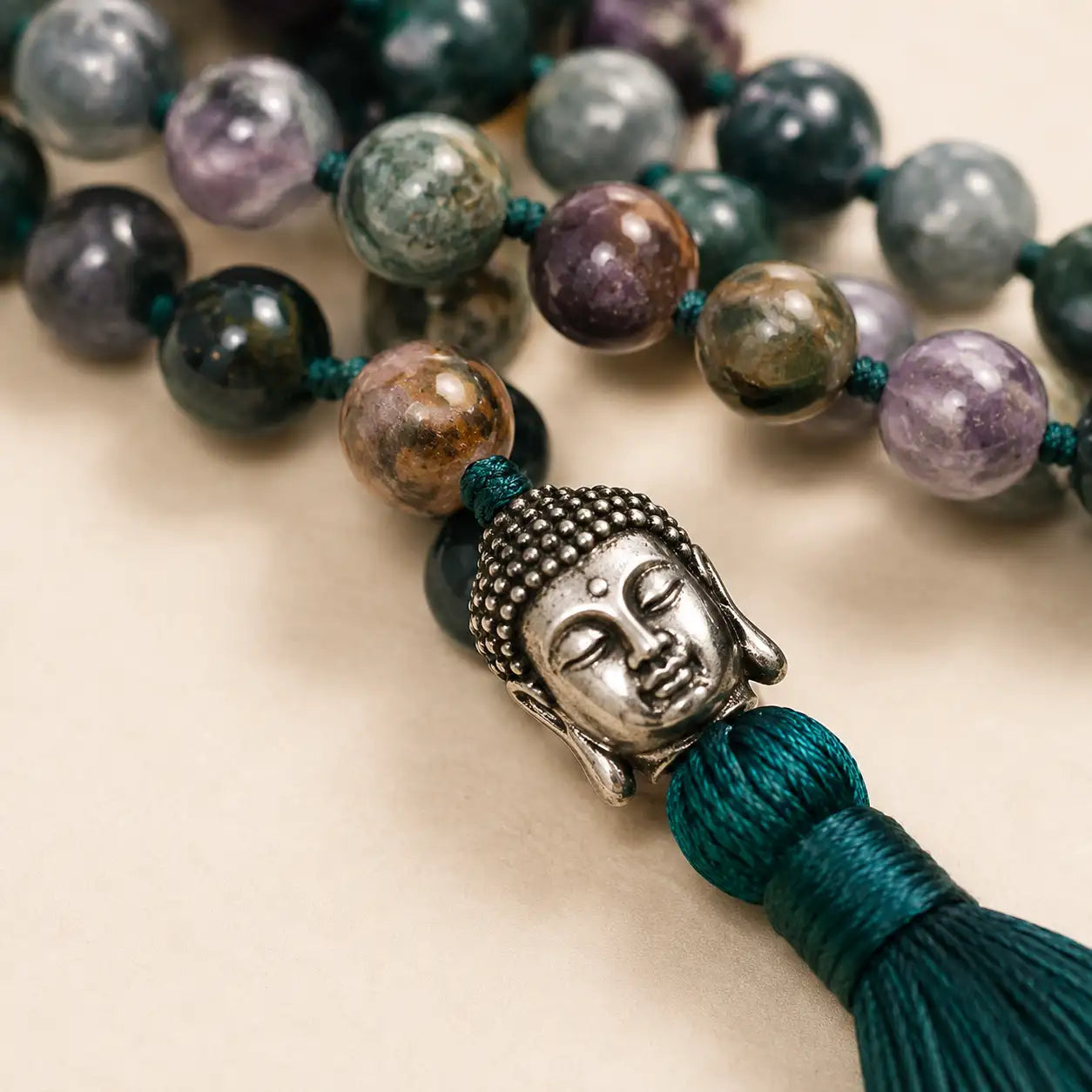 Earth Agate 108-Bead Necklace