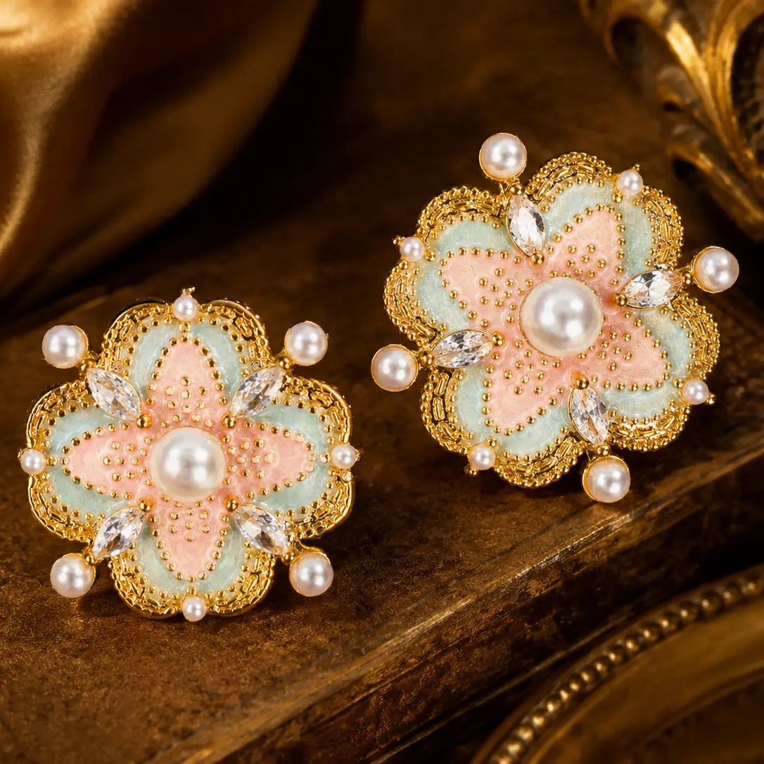 Pastel Flower Focus Earrings