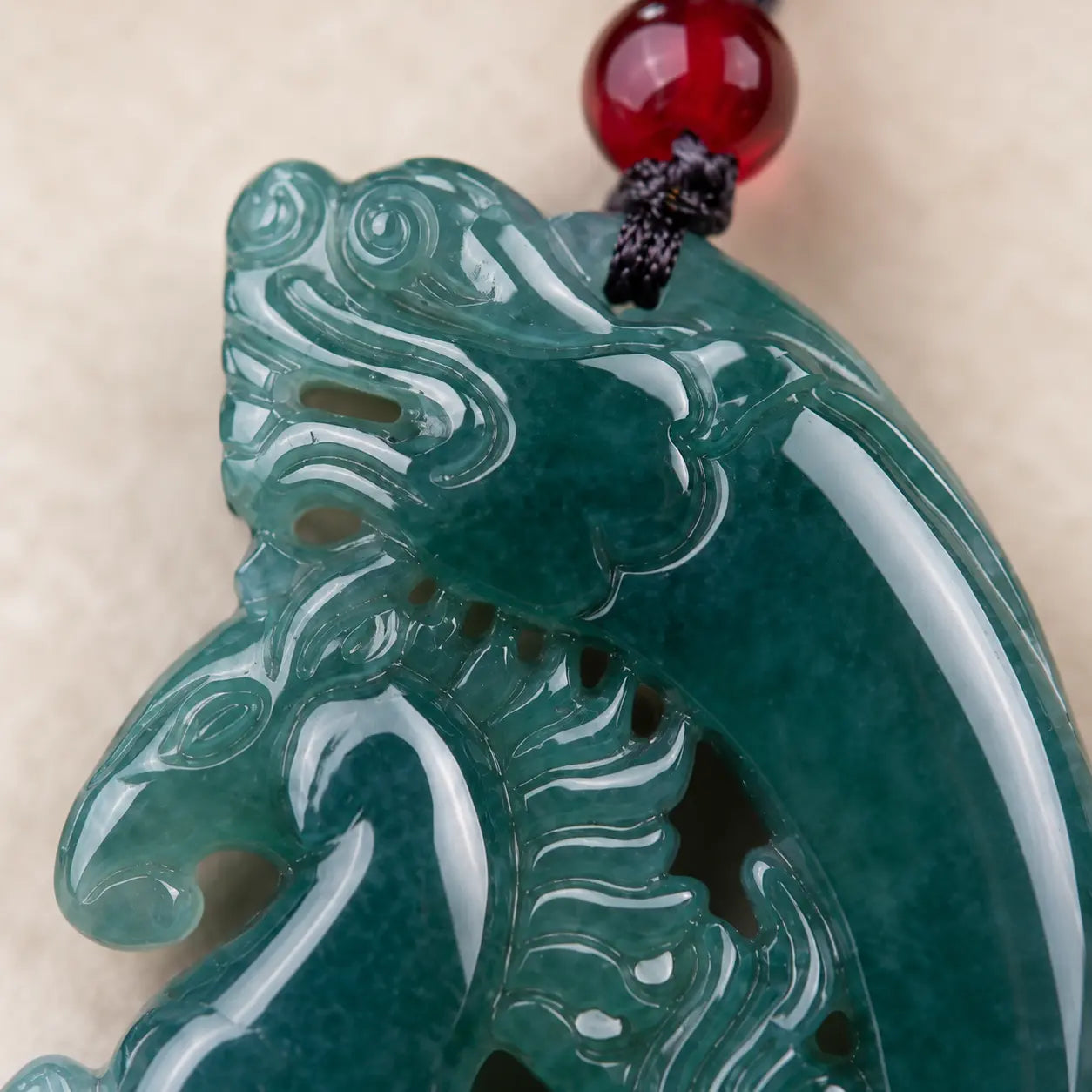 Blue Jade Horse Zodiac Pendant
