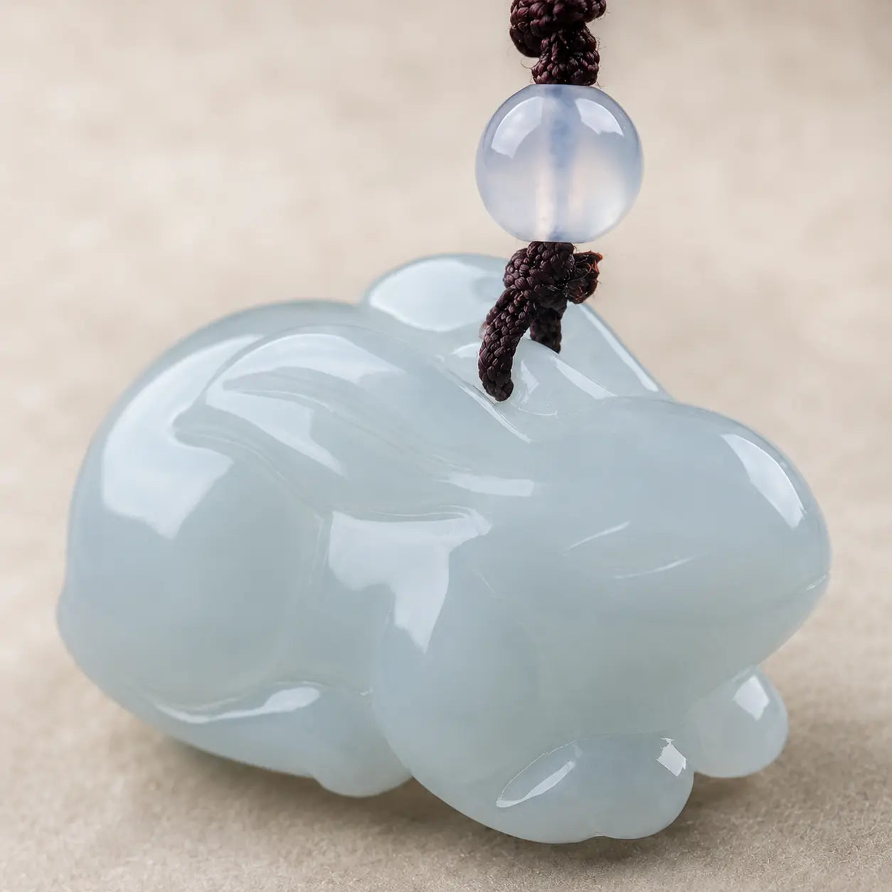 Pale Jade Rabbit Zodiac Pendant