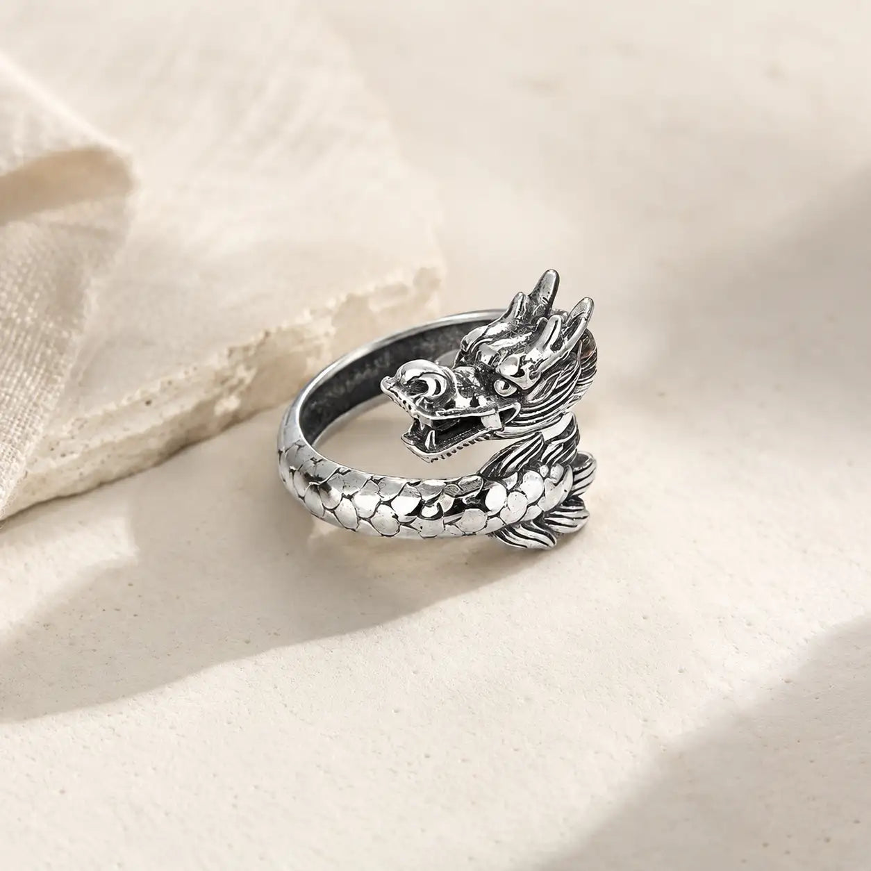 Silver Dragon Open Ring