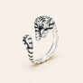 Silver Zodiac Tiger Adjustable Open Ring