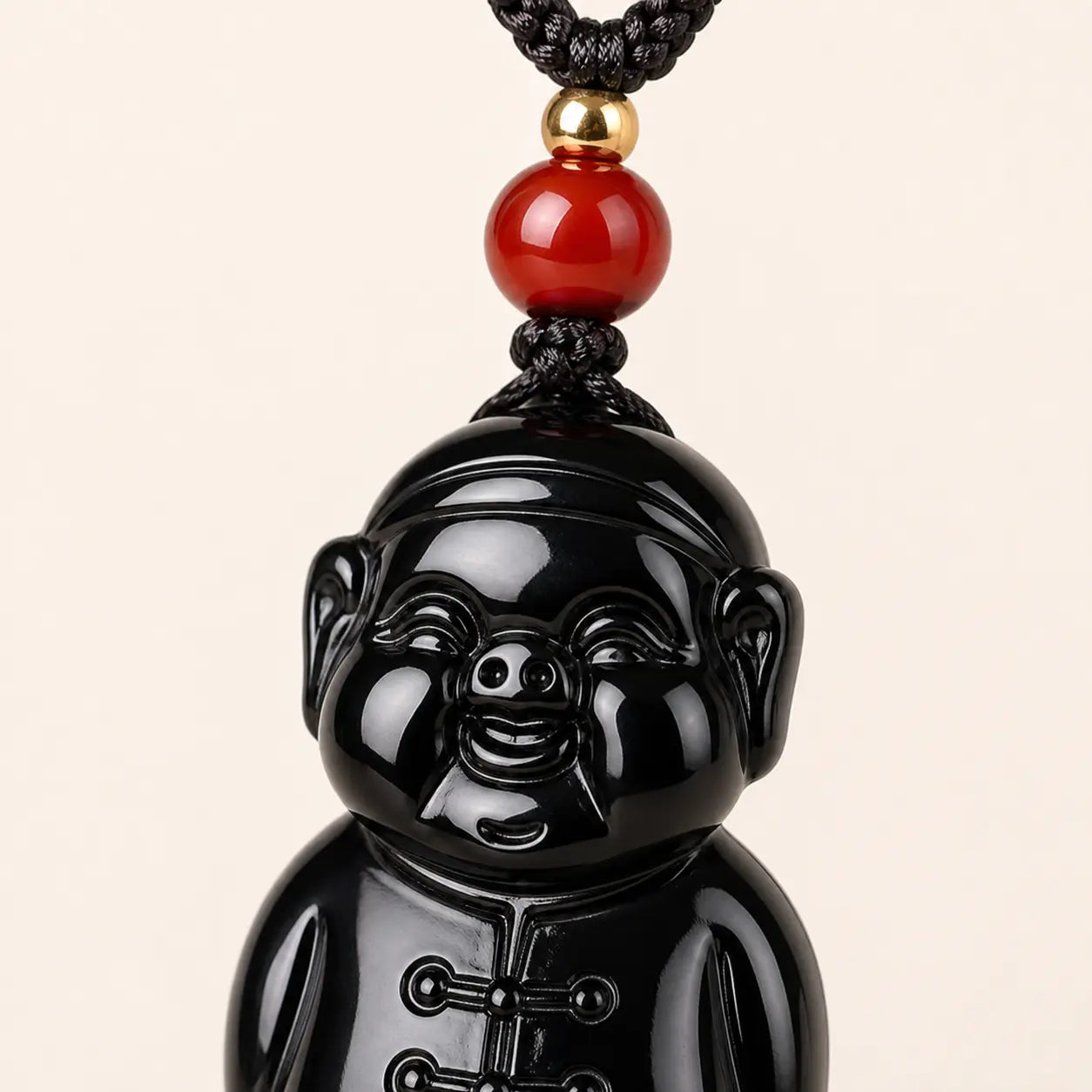 Black Hetian Jade Lucky Pig Pendant