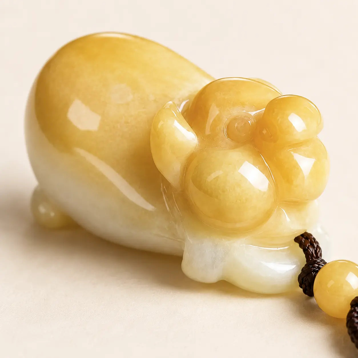 Honey Jade Fortune Pig Pendant