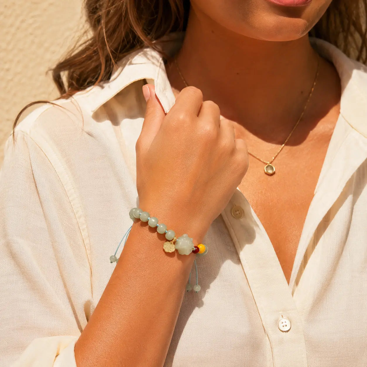 Jade Zodiac Coin Bracelet