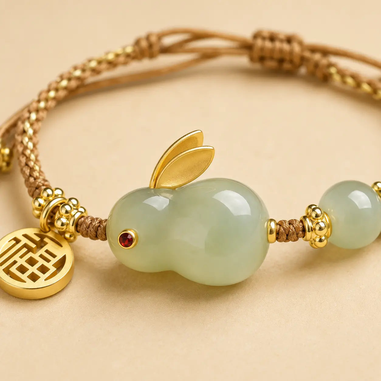 Jade Rabbit Cord Bracelet