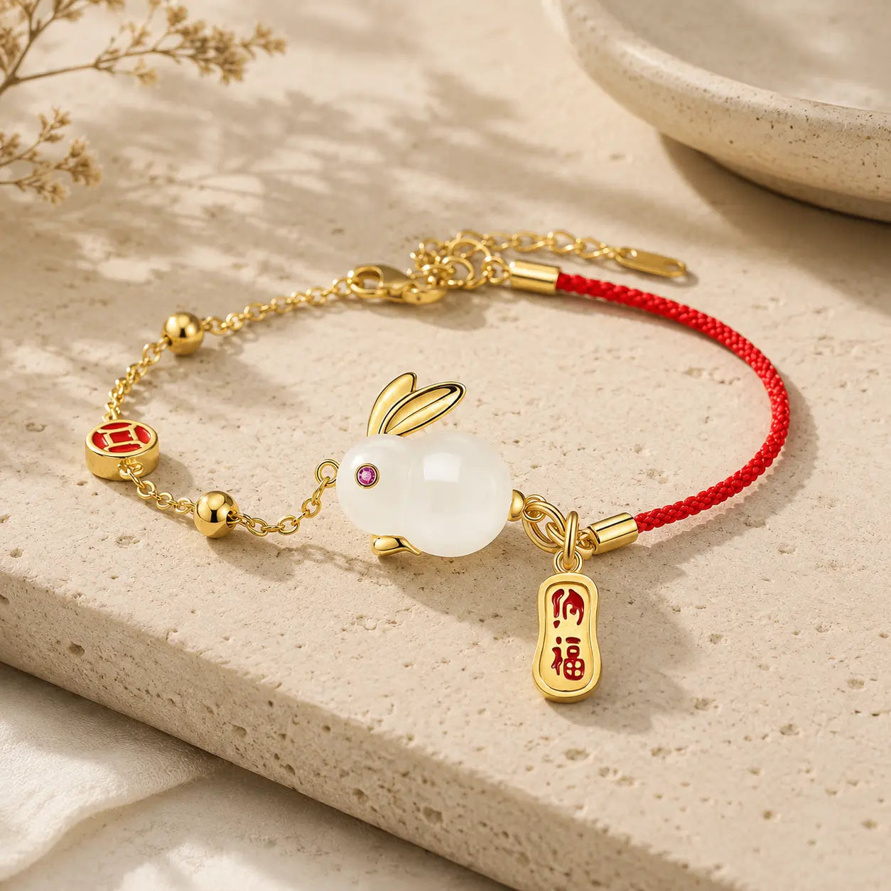 White Rabbit Fu Charm Bracelet