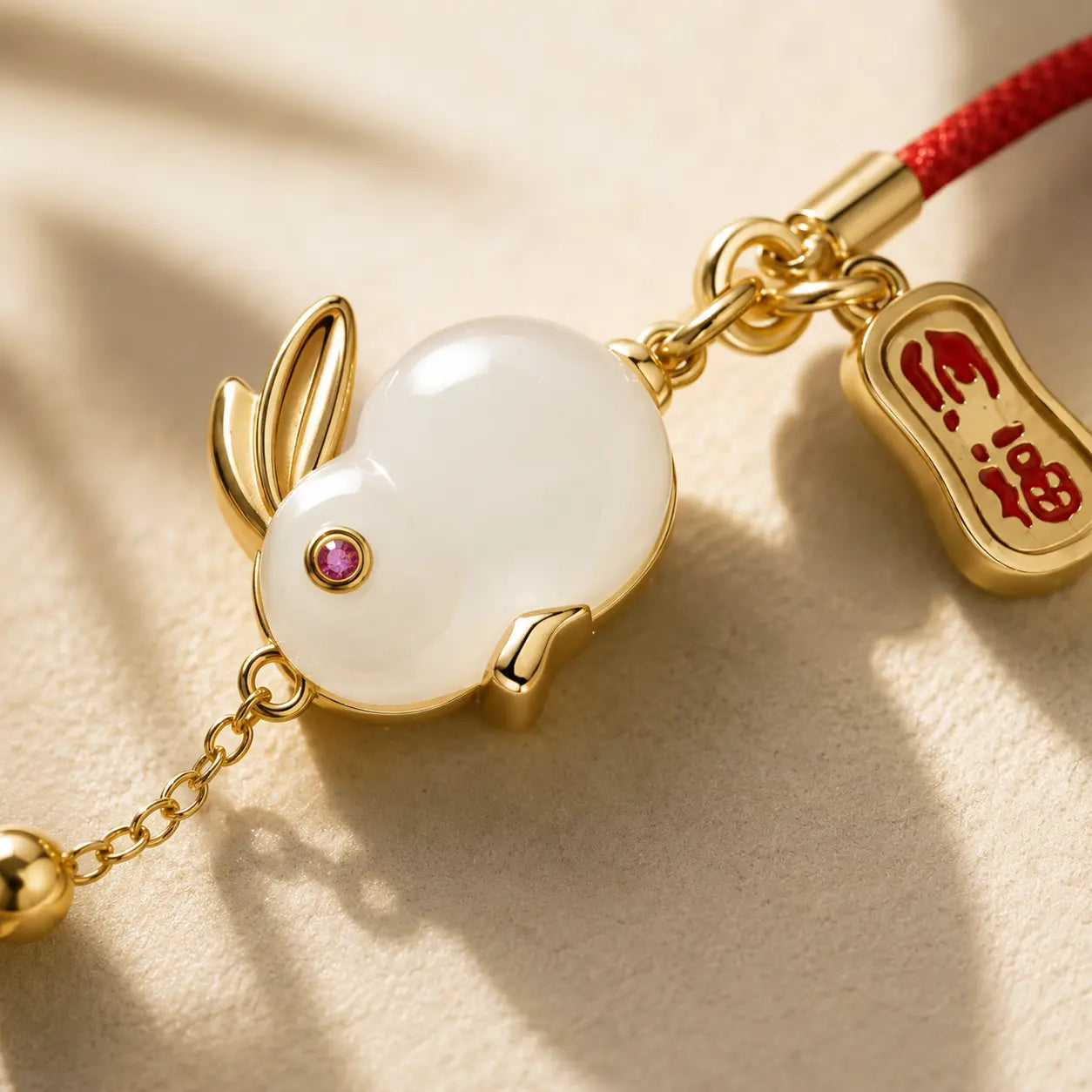 White Rabbit Fu Charm Bracelet