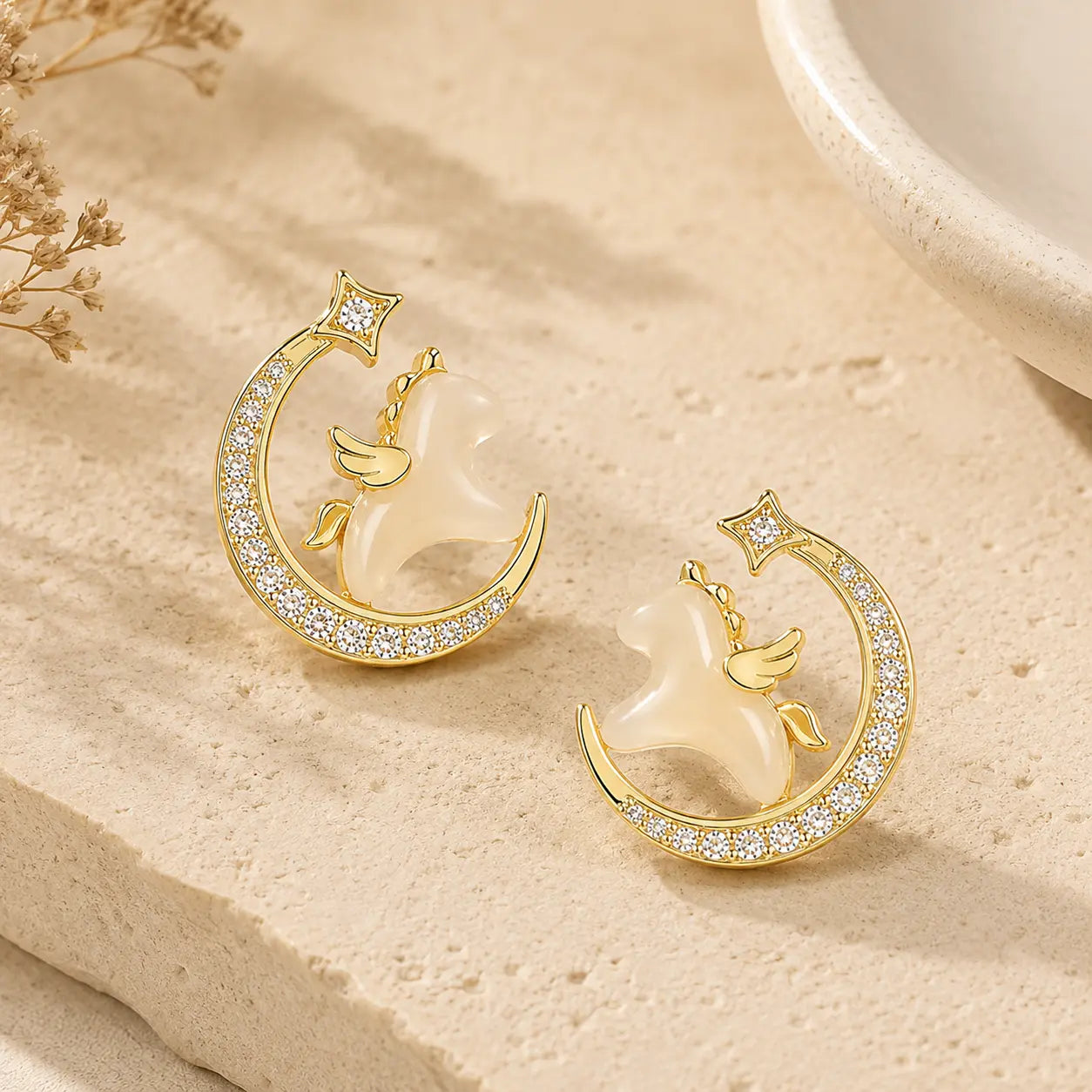 Jade Horse Drop Earrings
