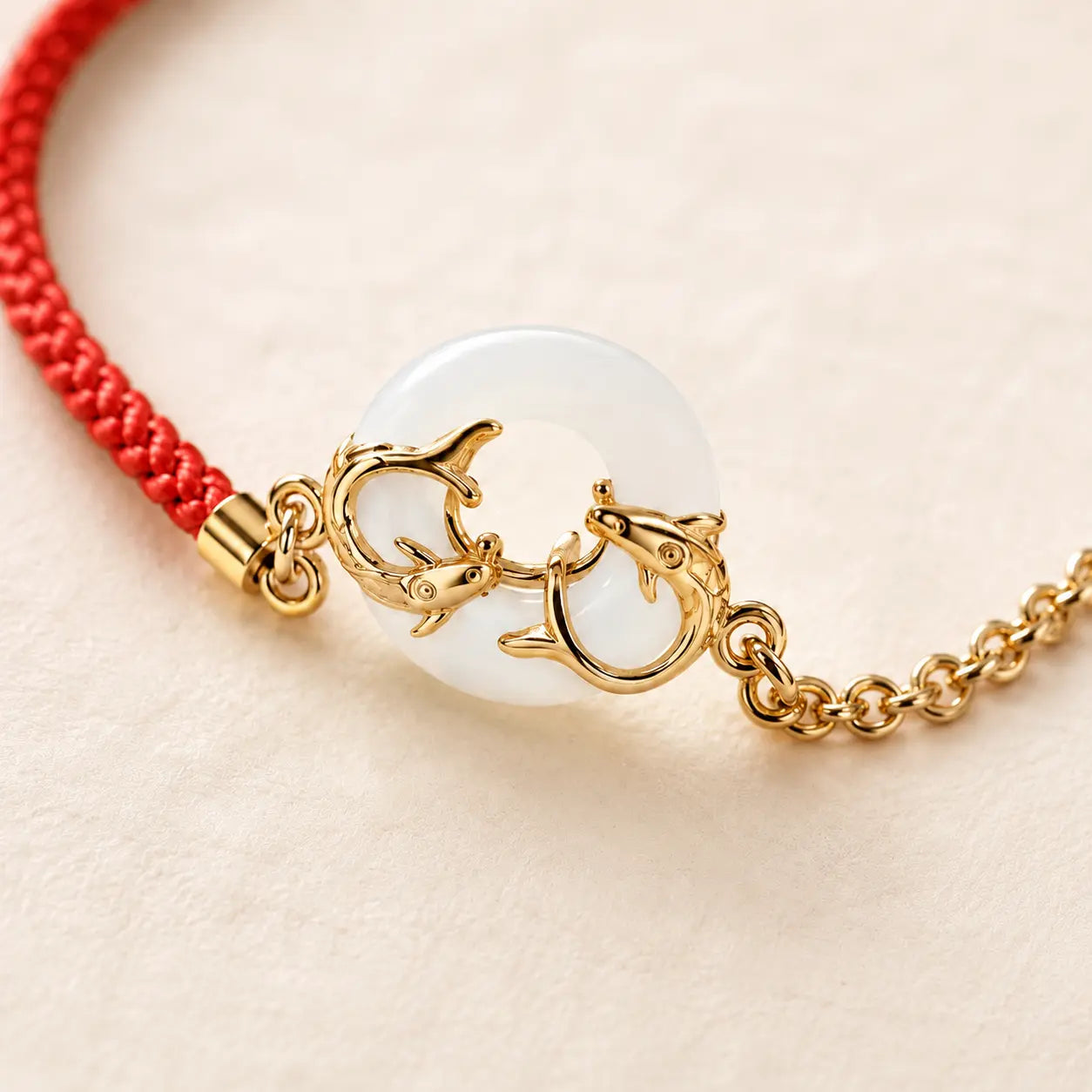 Peace Koi Red String Bracelet
