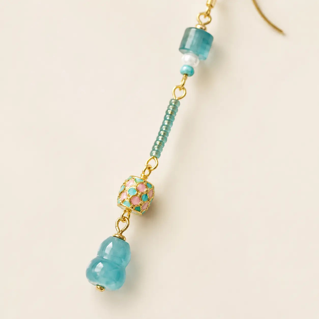 Blue Jade Stone Drop Earrings