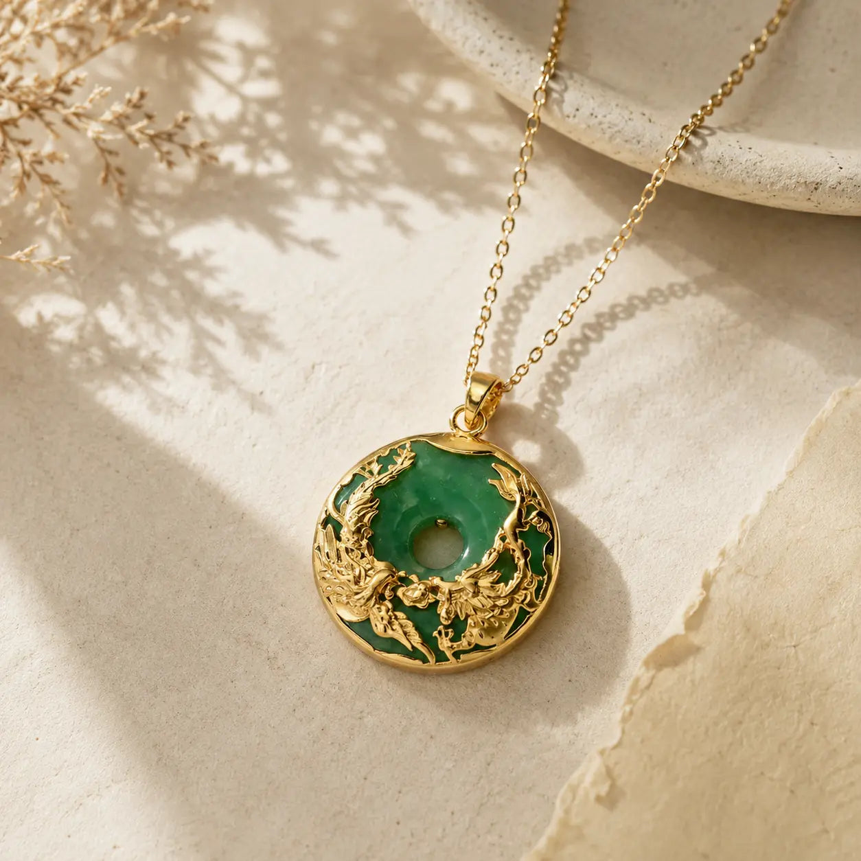 Green Jade Dragon Pendant
