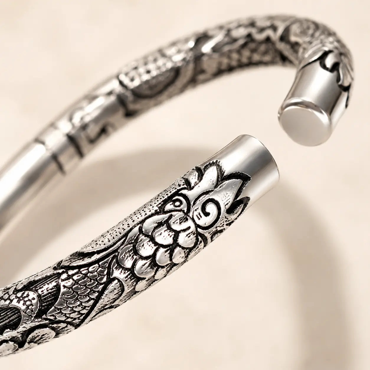 Rising Cloud Relief Cuff Bracelet